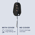 kwmobile Autoschlüssel Hülle kompatibel mit Peugeot Citroen 3-Tasten Smartkey Autoschlüssel Cover Schlüsselhülle mit Schlüsselring