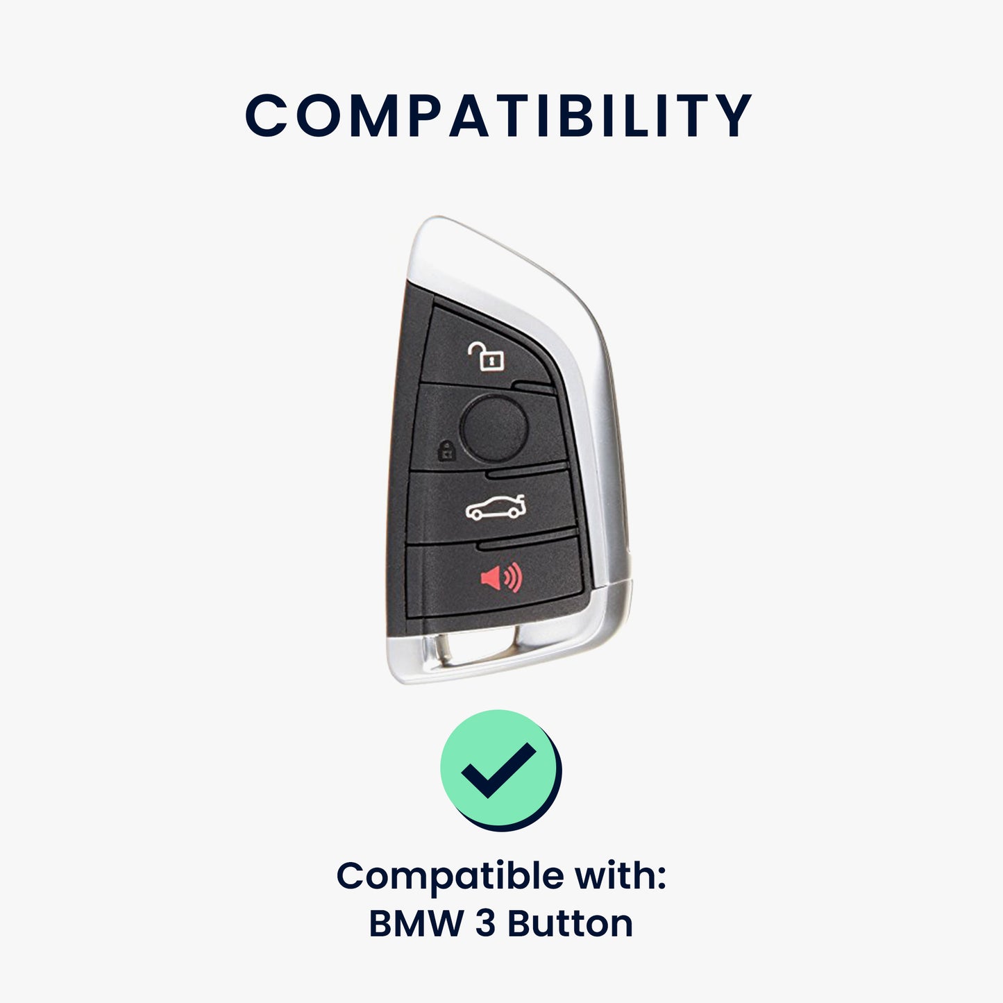 kwmobile Autoschlüssel Hülle kompatibel mit BMW 3-Tasten Smart Key Autoschlüssel Cover - Schlüsselhülle mit Schlüsselring