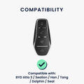 kwmobile Autoschlüssel Hülle kompatibel mit BYD Atto 3 / Sealion / Han / Tang / Dolphin / Seal Cover - Schlüsselhülle mit Schlüsselring