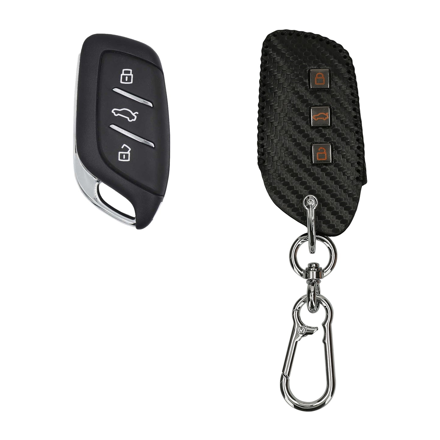 kwmobile Autoschlüssel Hülle kompatibel mit MG 3-Tasten ZS MG4 MG5 MG6 Cover - Schlüsselhülle mit Schlüsselring