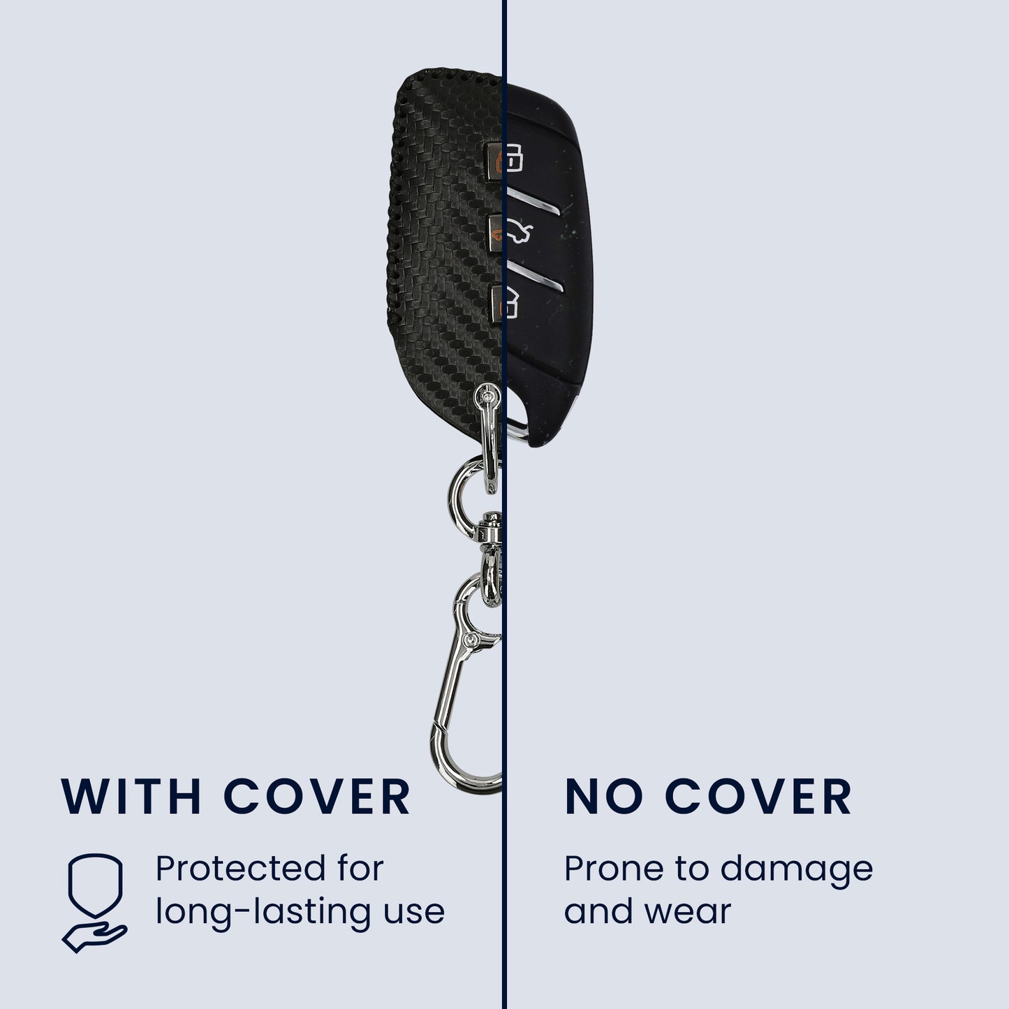 kwmobile Autoschlüssel Hülle kompatibel mit MG 3-Tasten ZS MG4 MG5 MG6 Cover - Schlüsselhülle mit Schlüsselring