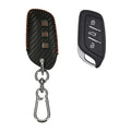 kwmobile Autoschlüssel Kunstleder Hülle kompatibel mit MG 3-Tasten ZS MG4 MG5 MG6 Cover - Schlüsselhülle mit Schlüsselring - Schwarz  [dsg02]