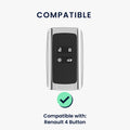 kwmobile Kunstleder Autoschlüssel Cover kompatibel mit Renault 4-Tasten Smartkey Autoschlüssel (nur Keyless Go) Hülle - Schutzhülle mit Schlüsselring