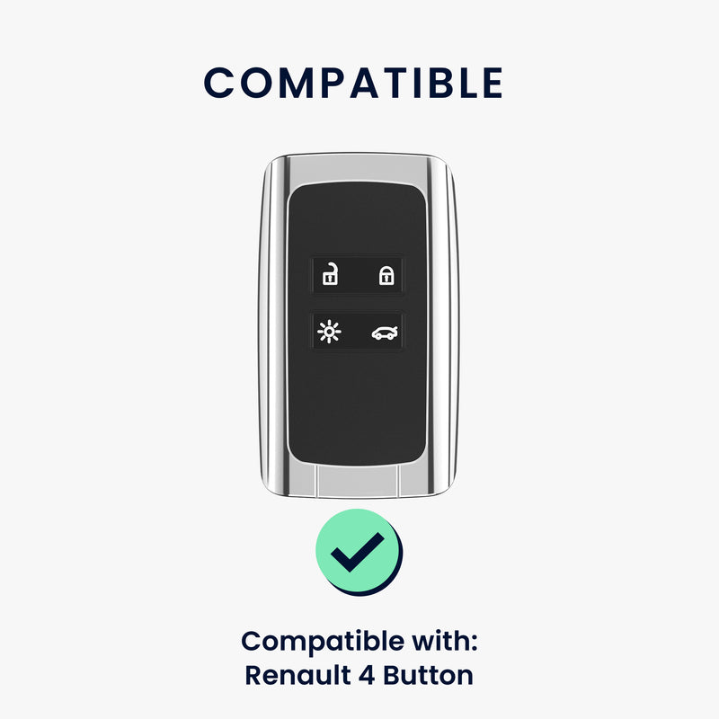 kwmobile Kunstleder Autoschlüssel Cover kompatibel mit Renault 4-Tasten Smartkey Autoschlüssel (nur Keyless Go) Hülle - Schutzhülle mit Schlüsselring