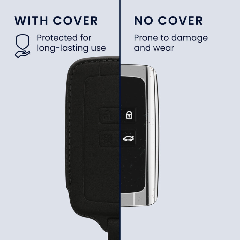 kwmobile Kunstleder Autoschlüssel Cover kompatibel mit Renault 4-Tasten Smartkey Autoschlüssel (nur Keyless Go) Hülle - Schutzhülle mit Schlüsselring
