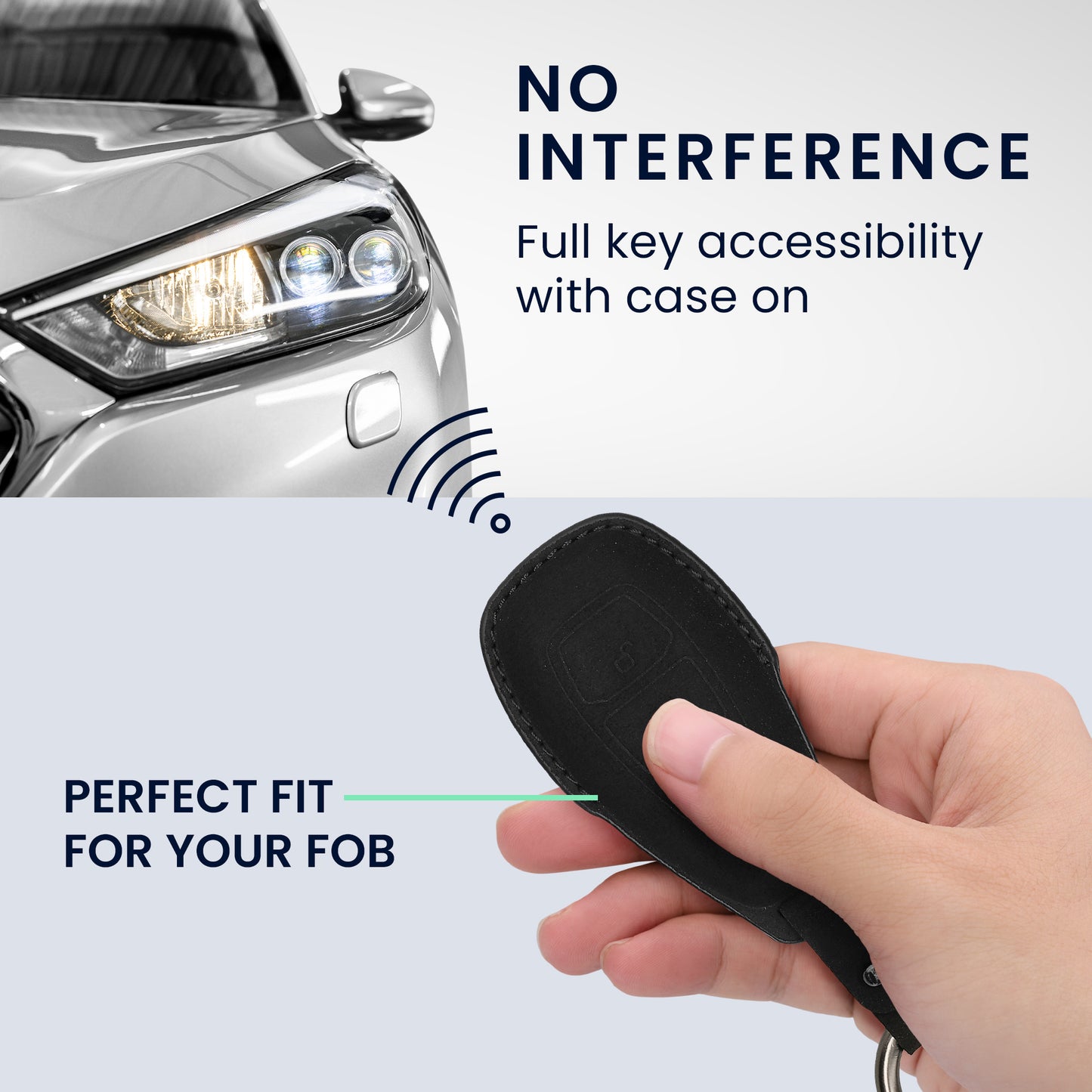 kwmobile Kunstleder Autoschlüssel Cover kompatibel mit Ford 3-Tasten Autoschlüssel Keyless Go Hülle Schutzhülle mit Schlüsselring