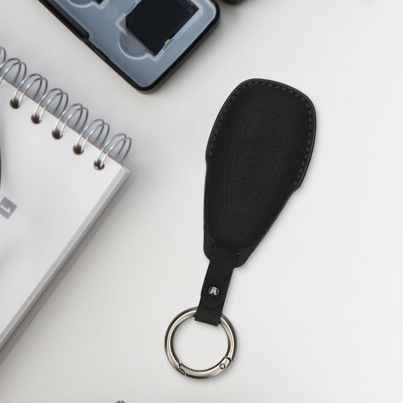 kwmobile Kunstleder Autoschlüssel Cover kompatibel mit Ford 3-Tasten Autoschlüssel Keyless Go Hülle Schutzhülle mit Schlüsselring
