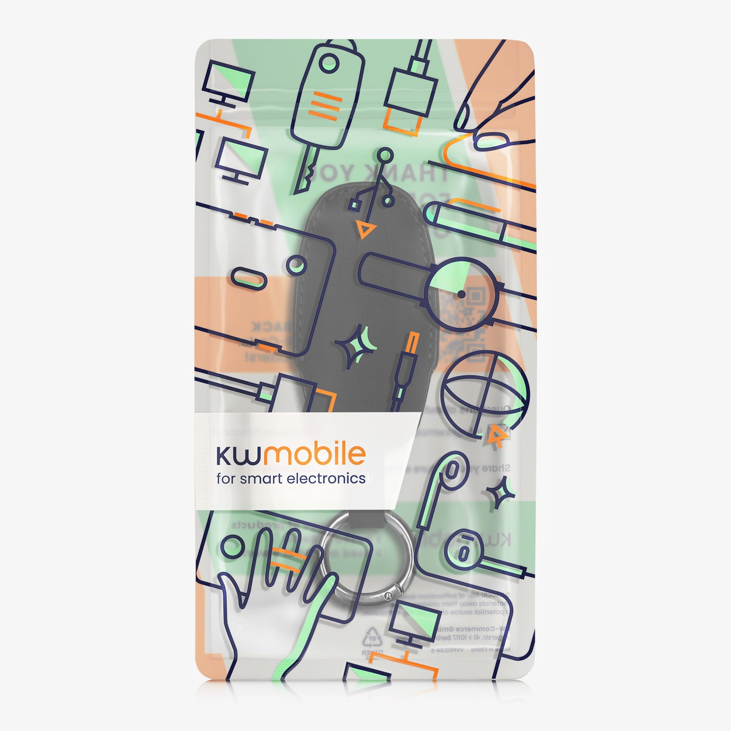 kwmobile Kunstleder Autoschlüssel Cover kompatibel mit Audi A6 A7 A8 Q7 Q8 3-Tasten Autoschlüssel Keyless Hülle Schutzhülle mit Matte-Finish und Schlüsselring