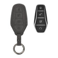 kwmobile Kunstleder Autoschlüssel Cover kompatibel mit BYD Atto 3 / Sealion / Han / Tang / Dolphin / Seal Hülle - Schutzhülle mit Matte-Finish und Schlüsselring - Dunkelgrau Dunkelgrau  