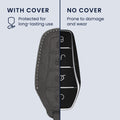 kwmobile Kunstleder Autoschlüssel Cover kompatibel mit BYD Atto 3 / Sealion / Han / Tang / Dolphin / Seal Hülle - Schutzhülle mit Matte-Finish und Schlüsselring