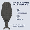 kwmobile Kunstleder Autoschlüssel Cover kompatibel mit BYD Atto 3 / Sealion / Han / Tang / Dolphin / Seal Hülle - Schutzhülle mit Matte-Finish und Schlüsselring