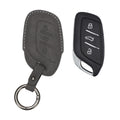kwmobile Kunstleder Autoschlüssel Cover kompatibel mit MG 3-Tasten ZS MG4 MG5 MG6 Hülle - Schutzhülle mit Matte-Finish und Schlüsselring - Dunkelgrau Dunkelgrau  