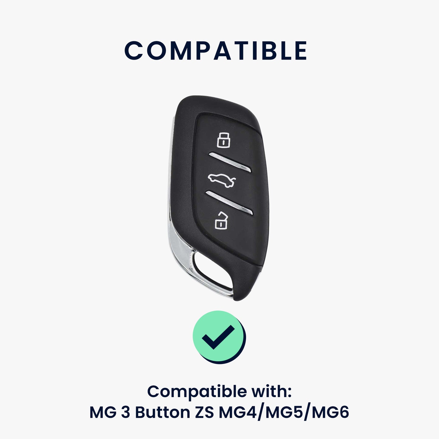 kwmobile Kunstleder Autoschlüssel Cover kompatibel mit MG 3-Tasten ZS MG4 MG5 MG6 Hülle - Schutzhülle mit Matte-Finish und Schlüsselring