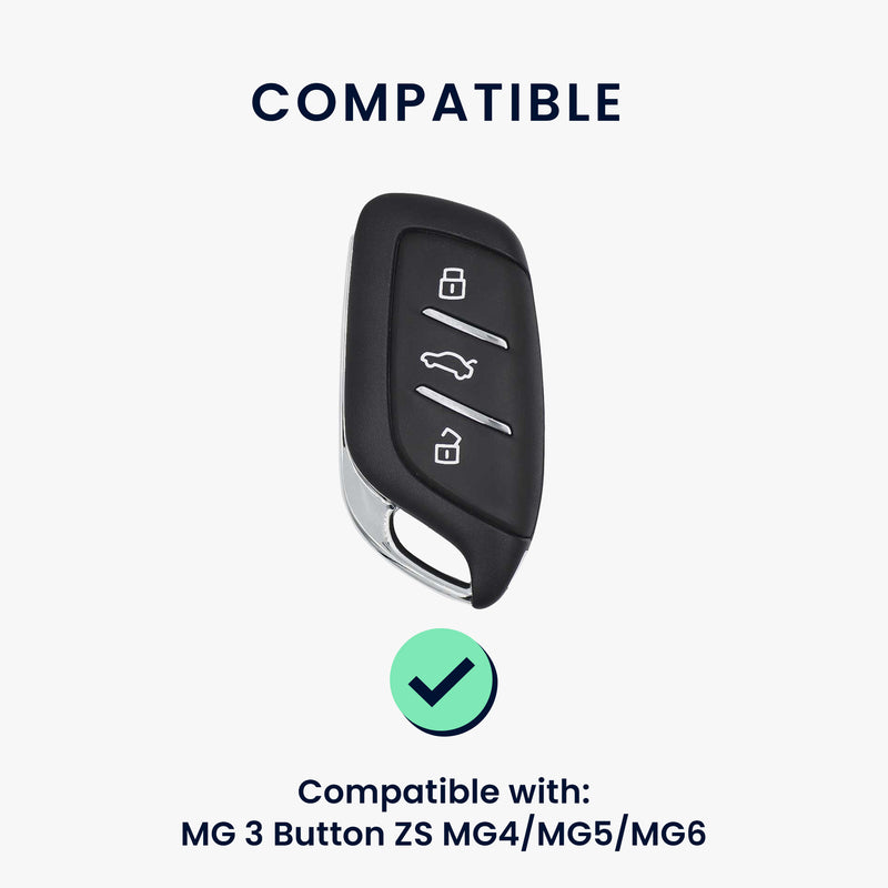 kwmobile Kunstleder Autoschlüssel Cover kompatibel mit MG 3-Tasten ZS MG4 MG5 MG6 Hülle - Schutzhülle mit Matte-Finish und Schlüsselring