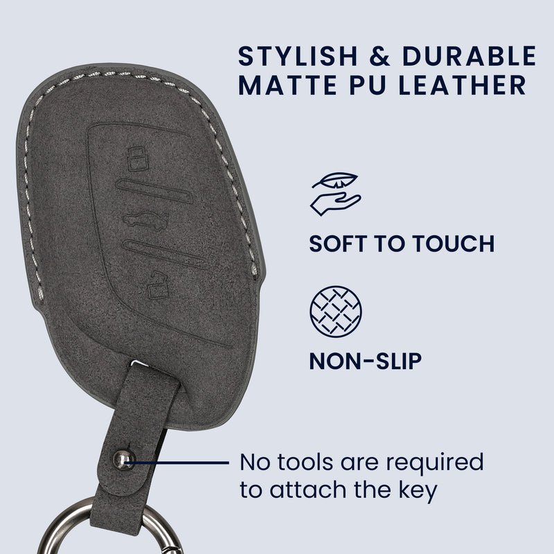 kwmobile Kunstleder Autoschlüssel Cover kompatibel mit MG 3-Tasten ZS MG4 MG5 MG6 Hülle - Schutzhülle mit Matte-Finish und Schlüsselring