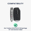kwmobile Autoschlüssel Hülle kompatibel mit Kia 7-Tasten EV6 GT K5 K7 K8 Sportage GT-Line Sorento 4 MQ4 Autoschlüssel - Schlüsselhülle Silikon Cover