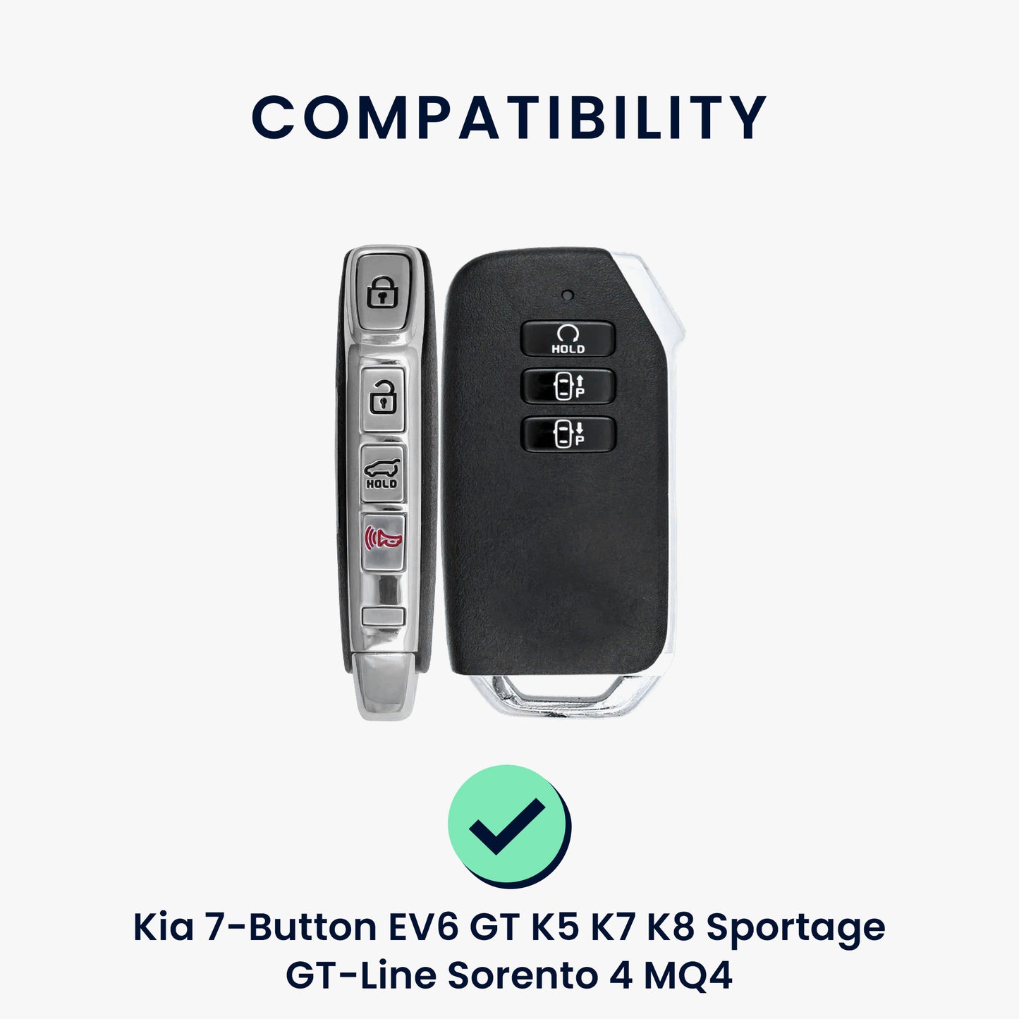 kwmobile Autoschlüssel Hülle kompatibel mit Kia 7-Tasten EV6 GT K5 K7 K8 Sportage GT-Line Sorento 4 MQ4 Autoschlüssel - Schlüsselhülle Silikon Cover