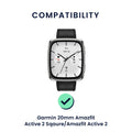 kwmobile Uhrenarmband für 20mm Amazfit Active 2 / 2 Square / Active Edge / Bip 3 / GTS 3 4 Armband Fitnesstracker Band Set Ersatzarmband Smartwatch