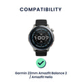 kwmobile Uhrenarmband für 22mm Amazfit Bip 6 / Bip 5 Unity / Bip 5 / GTS 3 / Balance 2 / Helio Strap Armband Fitnesstracker Band Set Ersatzarmband Smartwatch