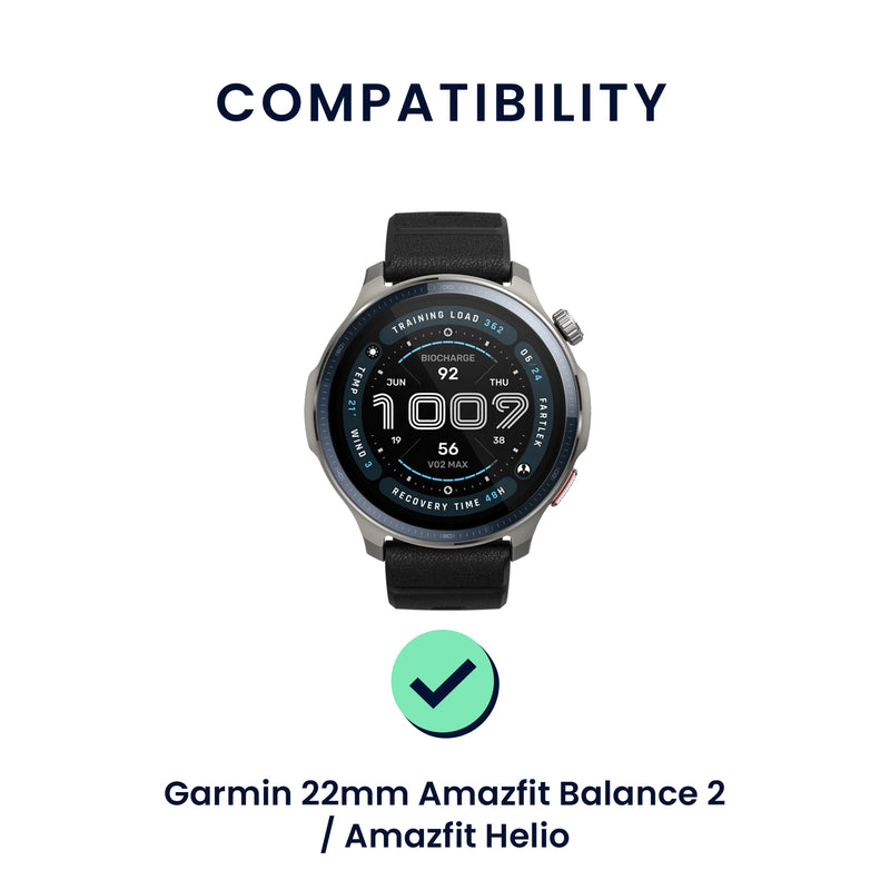 kwmobile Uhrenarmband für 22mm Amazfit Bip 6 / Bip 5 Unity / Bip 5 / GTS 3 / Balance 2 / Helio Strap Armband Fitnesstracker Band Set Ersatzarmband Smartwatch