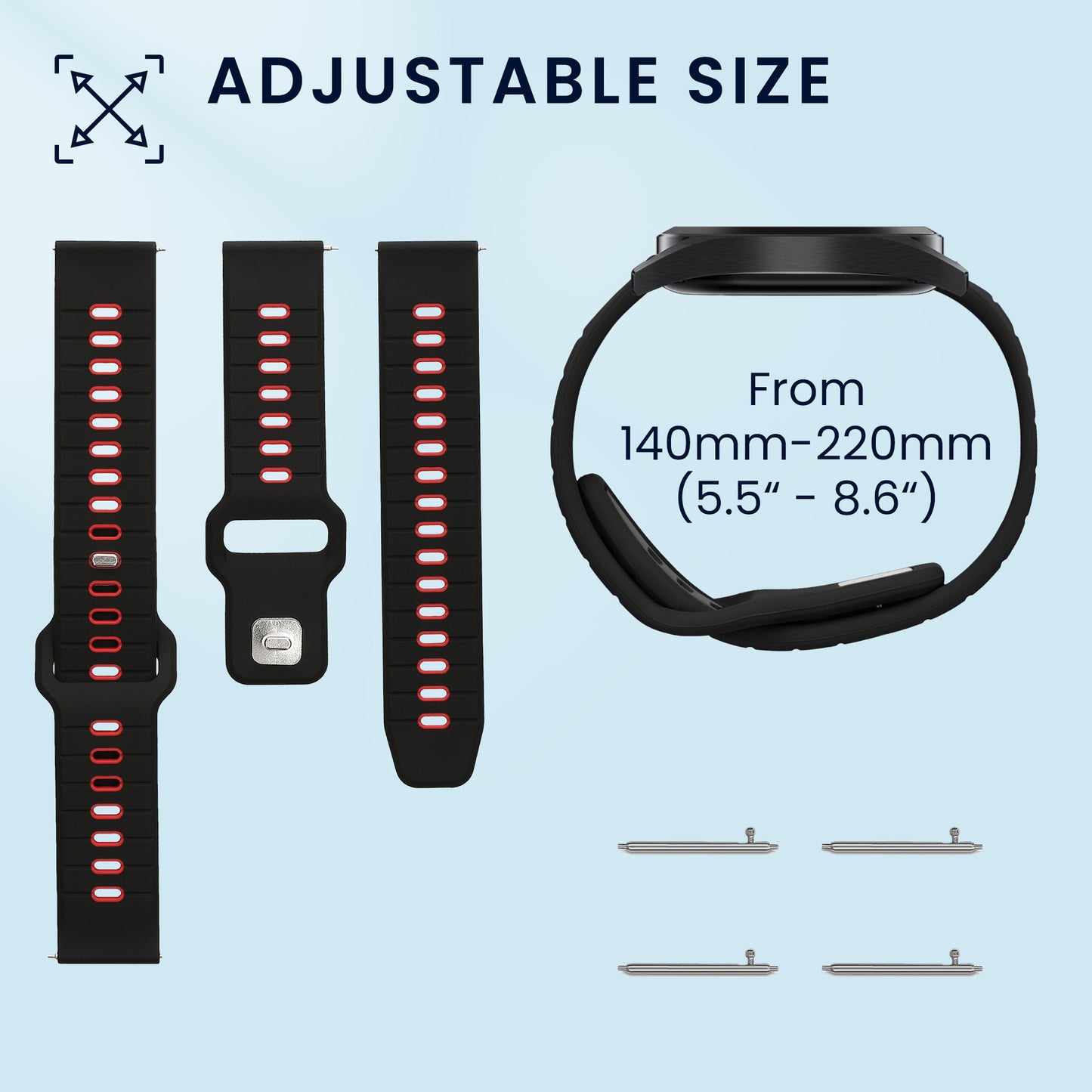 kwmobile Uhrenarmband für 22mm Amazfit Bip 6 / Bip 5 Unity / Bip 5 / GTS 3 / Balance 2 / Helio Strap Armband Fitnesstracker Band Set Ersatzarmband Smartwatch