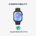 kwmobile Silikon Uhrenarmband für Huawei Watch Fit 3 / Fit 4 Armband Ersatzarmband für Fitnesstracker Wechselarmband Smartwatch