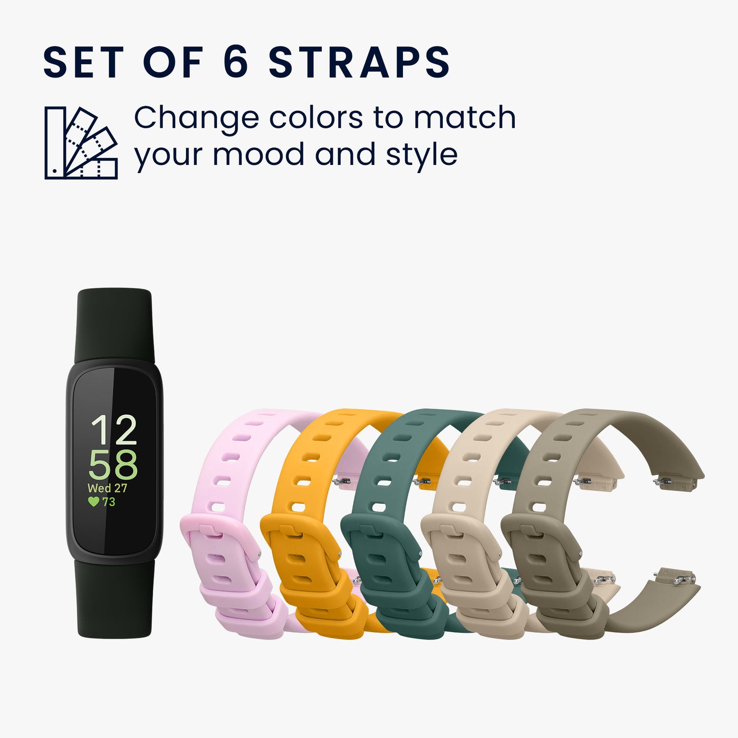 kwmobile Sportarmband kompatibel mit Fitbit Inspire 3 / Inspire 2 / Ace 3 Armband - Großes Set Smartwatch Armband