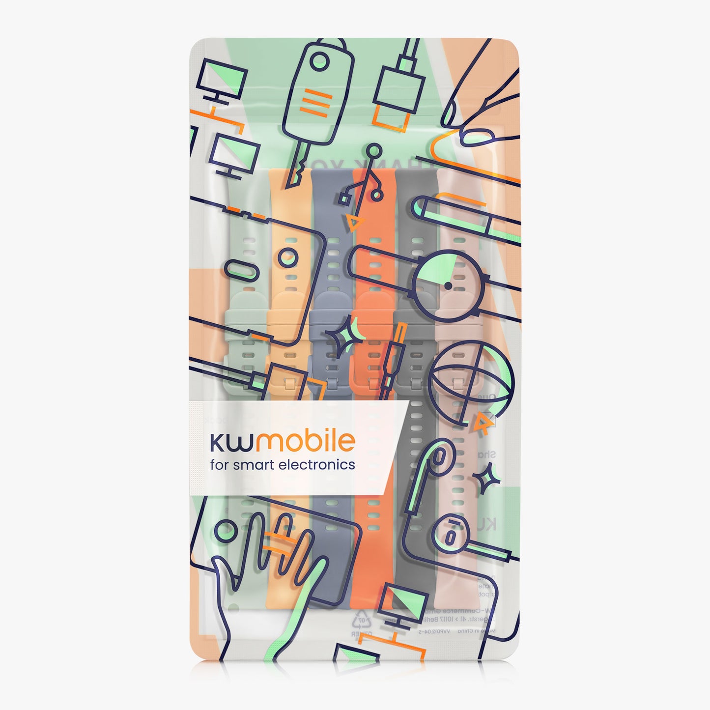 kwmobile Sportarmband kompatibel mit Huawei Band 10 / 9 / 8 Armband - Großes Set Smartwatch Armband