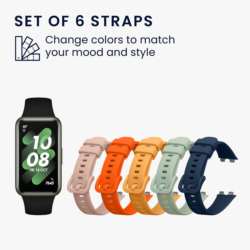 kwmobile Sportarmband kompatibel mit Huawei Band 10 / 9 / 8 Armband - Großes Set Smartwatch Armband