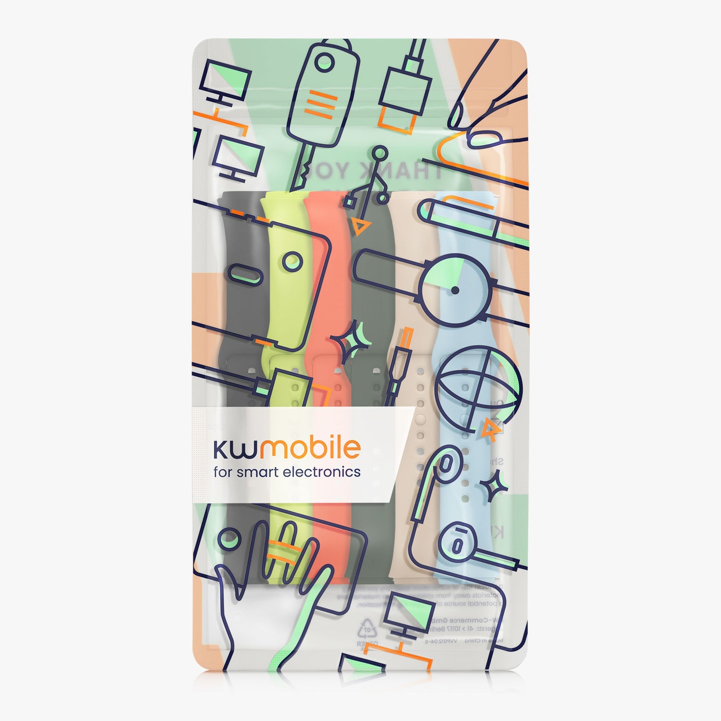 kwmobile Sportarmband kompatibel mit Xiaomi Redmi Watch 3 Active Armband Set Smartwatch Armband