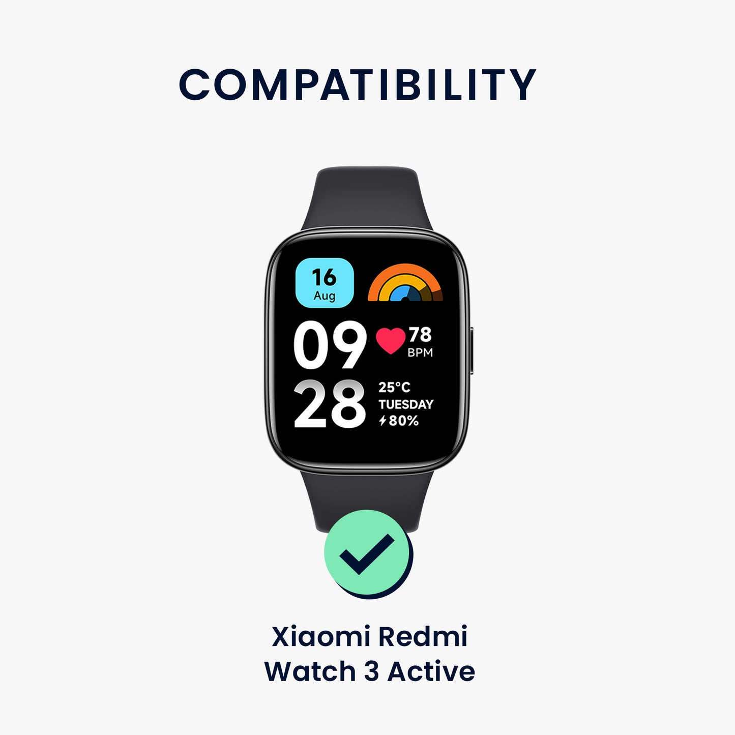 kwmobile Sportarmband kompatibel mit Xiaomi Redmi Watch 3 Active Armband Set Smartwatch Armband