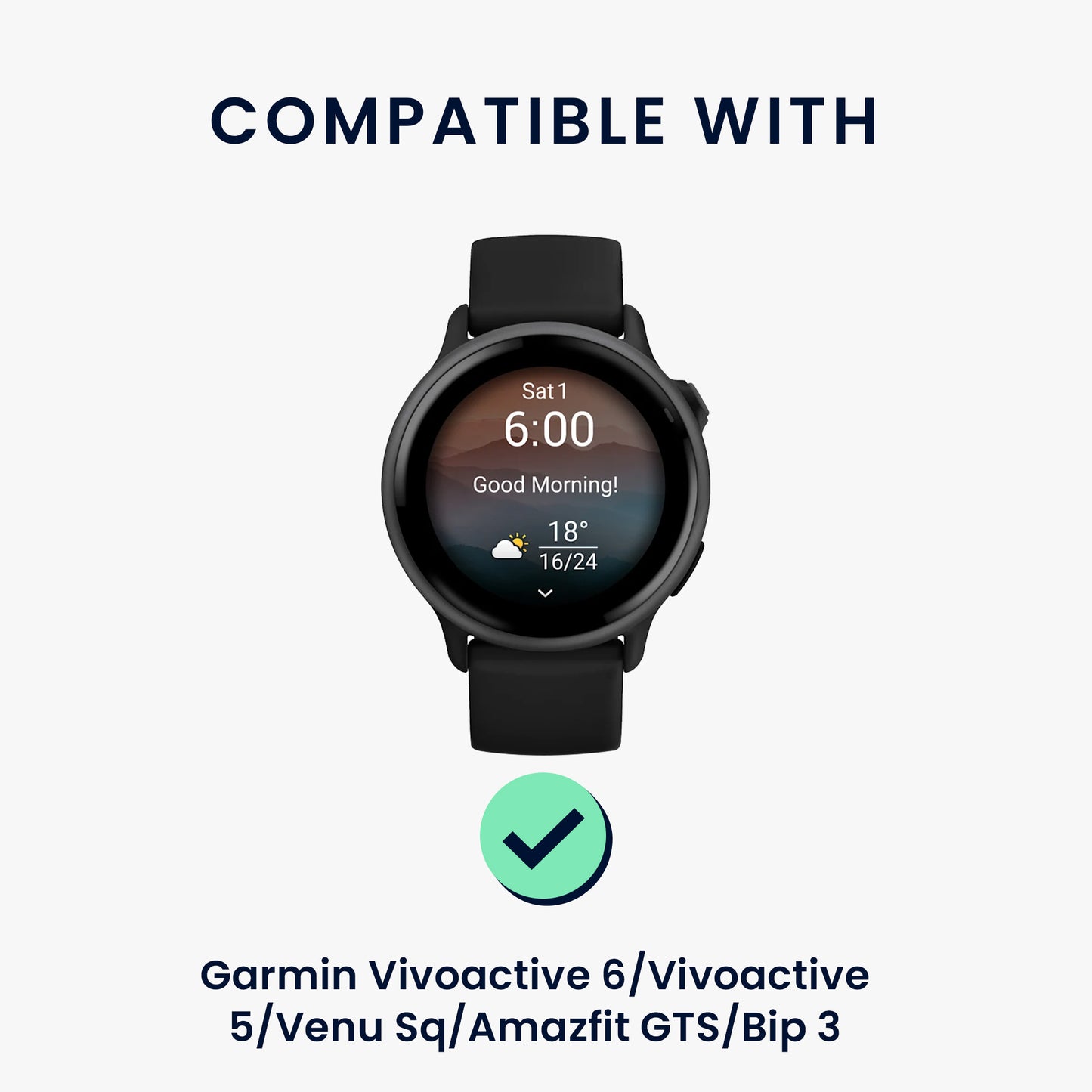 kwmobile Ersatzarmband geflochten kompatibel mit Garmin Vivoactive 6 / Vivoactive 5 / Venu Sq / Amazfit GTS / Bip 3 Armband Fitnesstracker Sportarmband aus PU Leder mit Uhrenverschluss