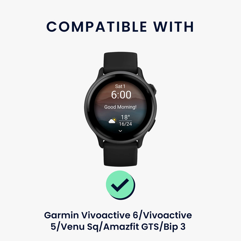 kwmobile Ersatzarmband geflochten kompatibel mit Garmin Vivoactive 6 / Vivoactive 5 / Venu Sq / Amazfit GTS / Bip 3 Armband Fitnesstracker Sportarmband aus PU Leder mit Uhrenverschluss