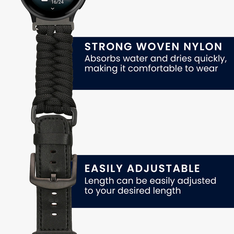 kwmobile Ersatzarmband geflochten kompatibel mit Garmin Vivoactive 6 / Vivoactive 5 / Venu Sq / Amazfit GTS / Bip 3 Armband Fitnesstracker Sportarmband aus PU Leder mit Uhrenverschluss