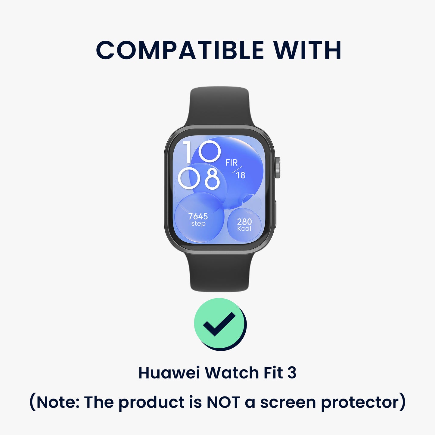 kwmobile Kunststoff Hülle kompatibel mit Huawei Watch Fit 3 Schutzhülle Schutzrahmen Glitzer Schutz Zubehör