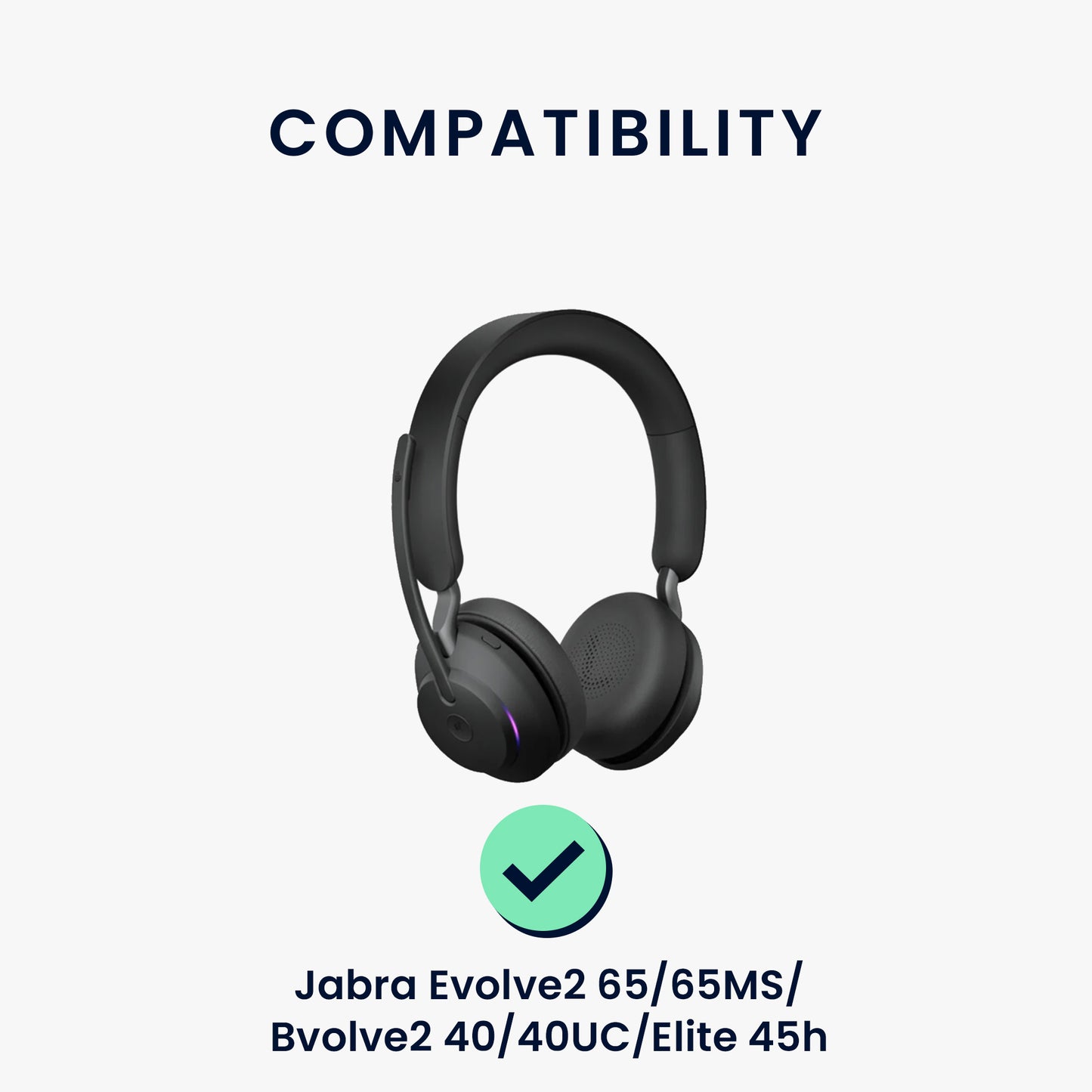 kwmobile Ohr Polster für Jabra Evolve2 65 / 65MS / Evolve2 40 / 40UC / Elite 45h Ohrpolster - Ersatz Ohrpolster - Kopfhörer Ersatzteile - Kopfhörer Ersatzpolster mit Cooling Effekt