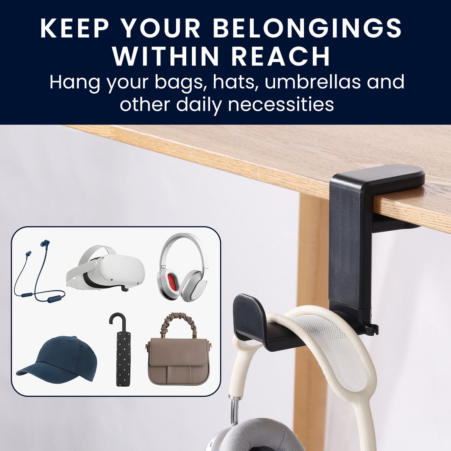 kwmobile Kopfhörer Halter kompatibel mit Headset / Overear headphone Headset Halterung - Kopfhörer Halterung - Kopfhörerhalter Headset Halter Schreibtisch