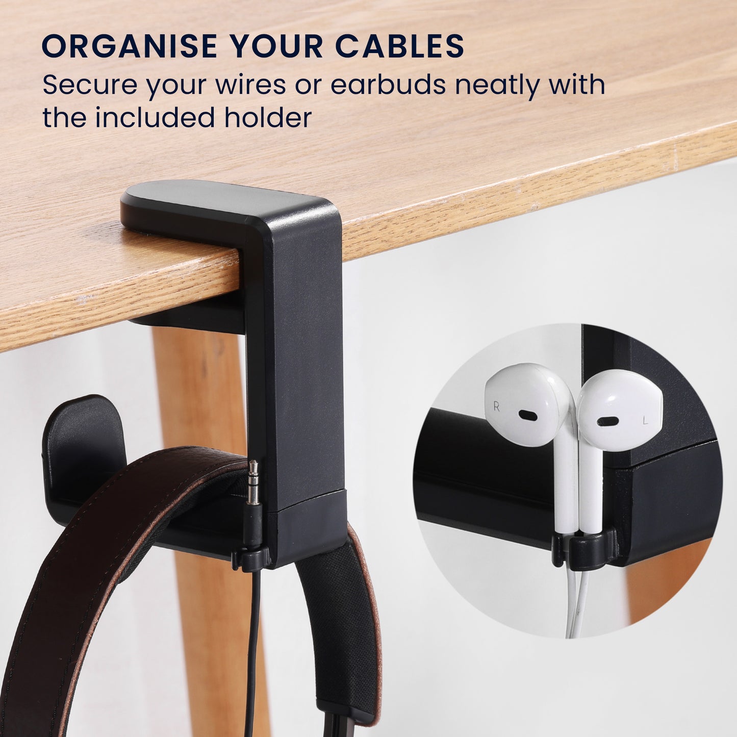 kwmobile Kopfhörer Halter kompatibel mit Headset / Overear headphone Headset Halterung - Kopfhörer Halterung - Kopfhörerhalter Headset Halter Schreibtisch