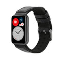 kwmobile Leder Uhrenarmband für Huawei Watch Fit 2 Armband - Ersatzarmband für Fitnesstracker mit Uhrenverschluss - Wechselarmband Smartwatch - Schwarz Schwarz  [dsg02]