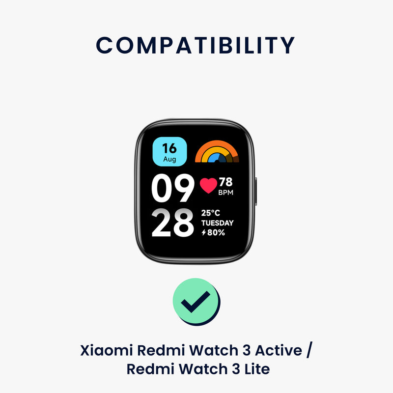 kwmobile Uhrenarmband für Xiaomi Redmi Watch 3 Active / Redmi Watch 3 Lite Armband - Ersatzarmband für Fitnesstracker mit Uhrenverschluss - Wechselarmband Smartwatch