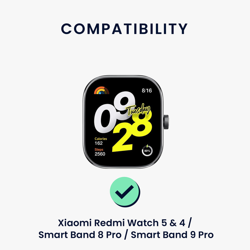 kwmobile Uhrenarmband für Xiaomi Redmi Watch 5 & 4 / Smart Band 8 Pro / Smart Band 9 Pro Armband - Ersatzarmband für Fitnesstracker mit Uhrenverschluss - Wechselarmband Smartwatch