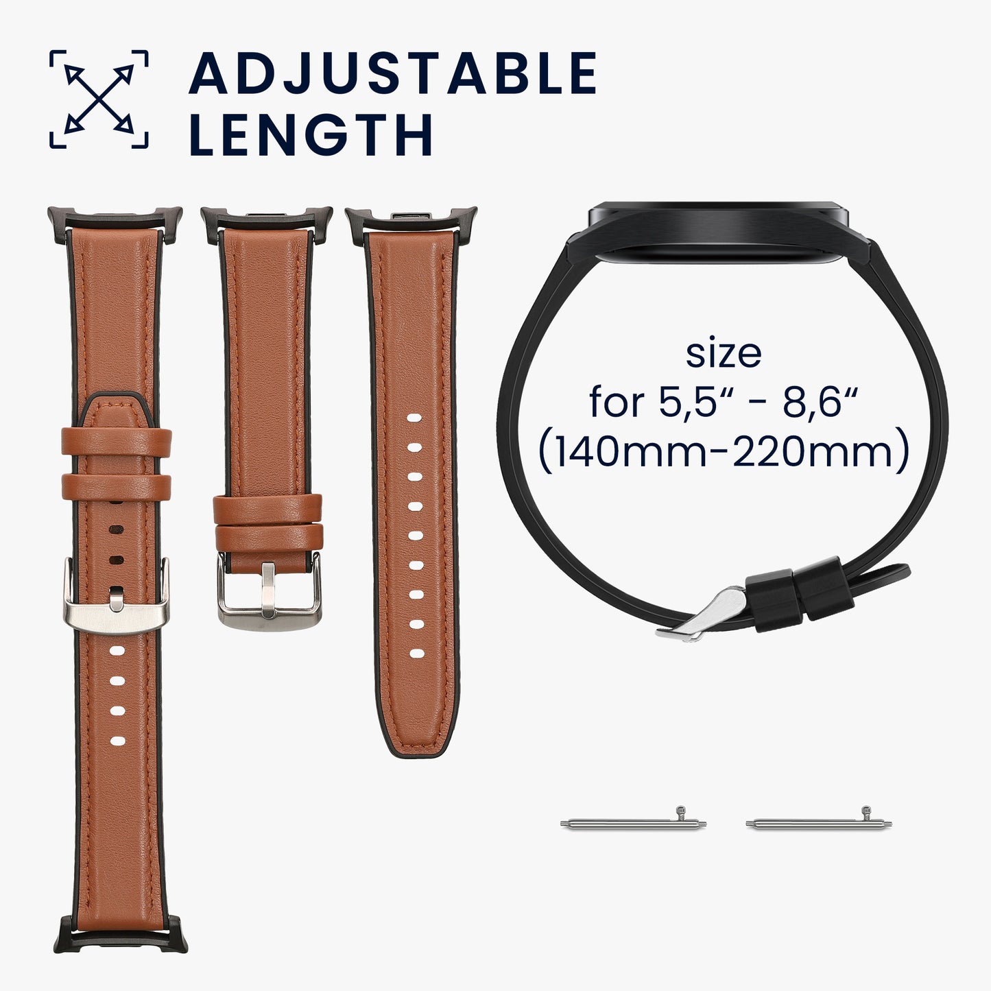 kwmobile Uhrenarmband für Samsung Galaxy Watch 8 Galaxy / Galaxy Watch 8 Classic 46mm Armband Ersatzarmband für Fitnesstracker mit Uhrenverschluss Wechselarmband Smartwatch