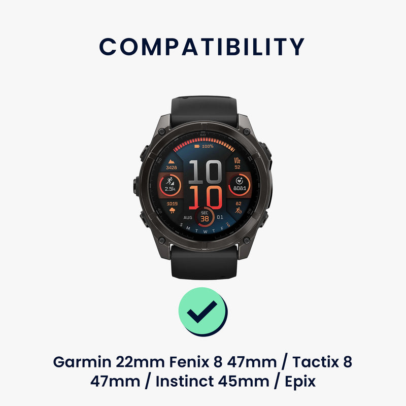 kwmobile Uhrenarmband für Garmin 22mm Fenix 8 47mm / Tactix 8 47mm / Instinct 45mm / Epix Armband - Ersatzarmband für Fitnesstracker mit Uhrenverschluss - Wechselarmband Smartwatch
