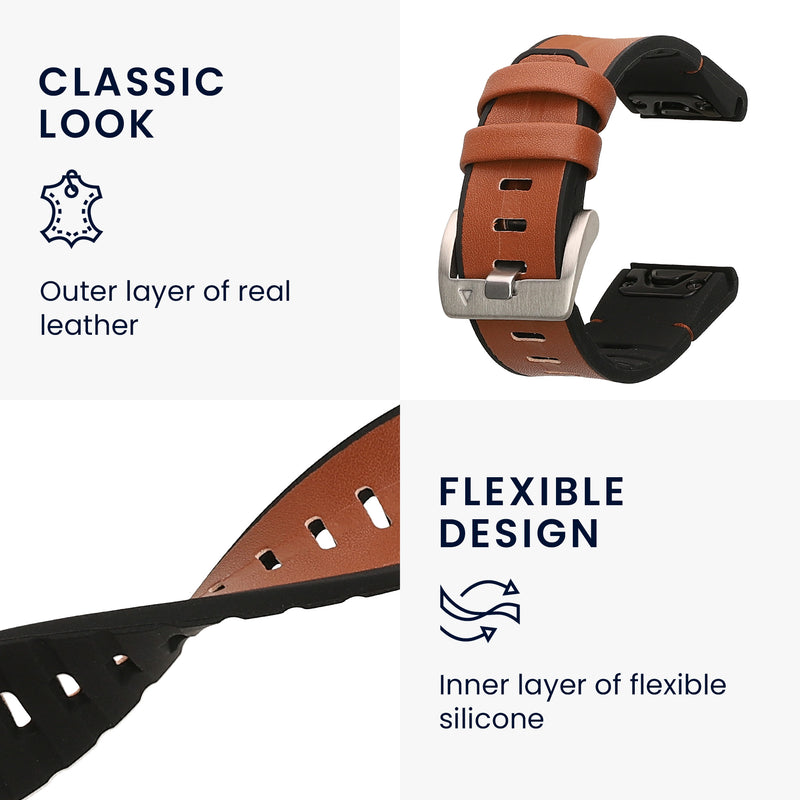 kwmobile Uhrenarmband für Garmin 20mm Fenix 8 43mm / Fenix 7S / Fenix 6S / Epix Pro 42mm Armband Ersatzarmband für Fitnesstracker mit Uhrenverschluss Wechselarmband Smartwatch