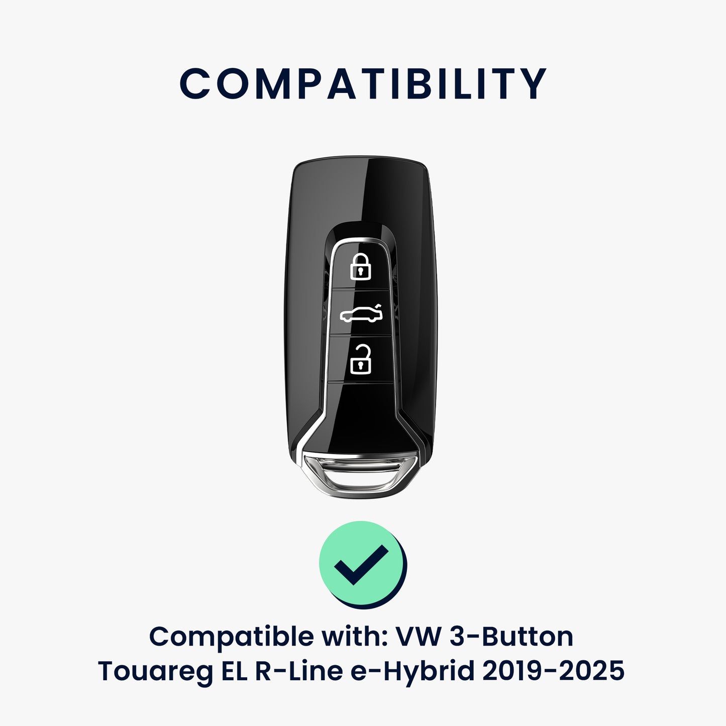 kwmobile Autoschlüssel Hülle kompatibel mit VW 3-Tasten Touareg EL R-Line e-Hybrid 2019-2025 Autoschlüssel