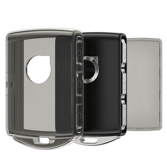 kwmobile Autoschlüssel Hülle kompatibel mit Volvo 4-Tasten Autoschlüssel Keyless Go - Schlüsselhülle Silikon Cover - Schwarz Transparent Schwarz  [dsg01]