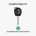 kwmobile Autoschlüssel Hülle kompatibel mit Suzuki 2-Tasten SmartKey Autoschlüssel Keyless Go - Schlüsselhülle Silikon Cover
