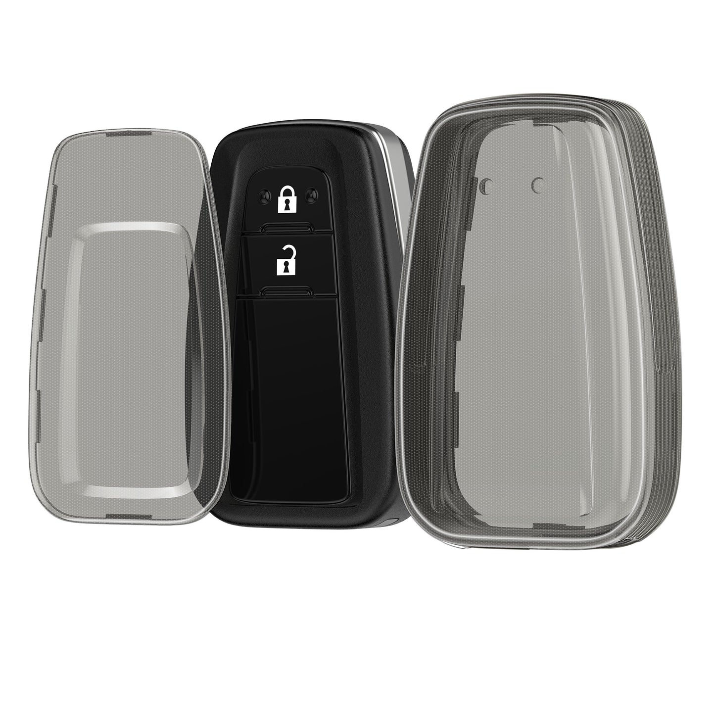 kwmobile Autoschlüssel Hülle kompatibel mit Toyota 2-Tasten Smart Key Autoschlüssel - Schlüsselhülle Silikon Cover