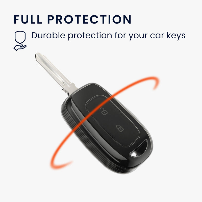kwmobile Autoschlüssel Hülle kompatibel mit Renault Dacia 2-Tasten Funk Autoschlüssel - Schlüsselhülle Silikon Cover