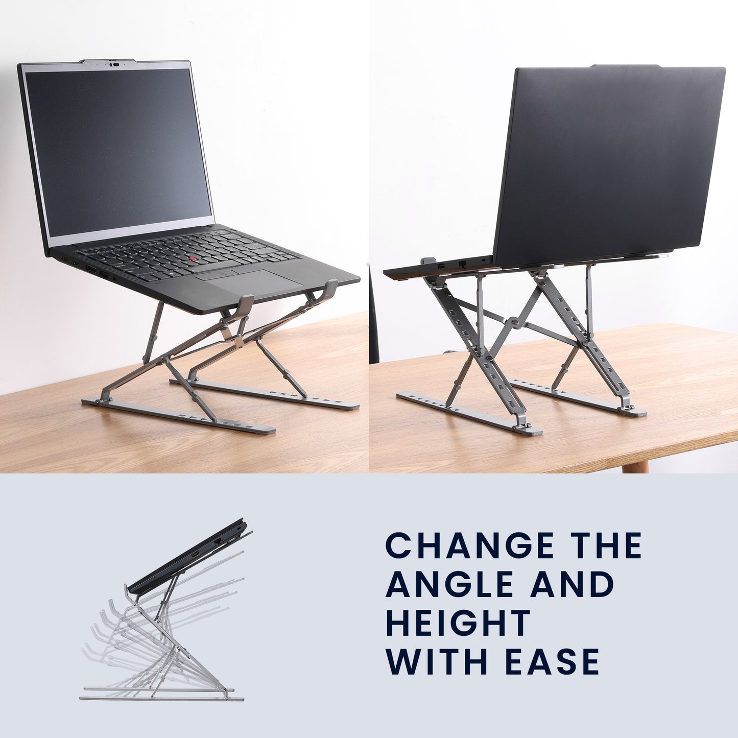 kwmobile Ständer für PC und Tablet - Notebook Halterung verstellbar - Tablethalterung kompakt - portabler Laptop Ständer